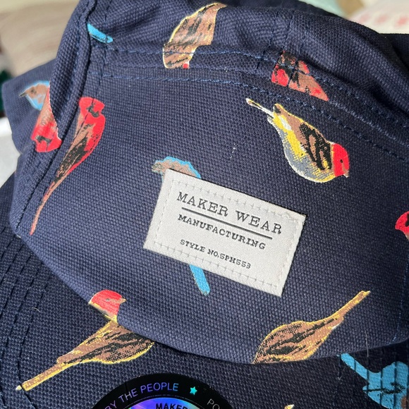 Maker Wear Put a Bird On It J.J. Spectre 5 Panel Hat Cap Navy Blue - Picture 6 of 10